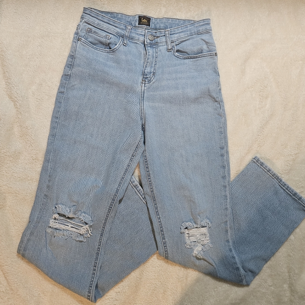 Lee Light Blue Distressed Women Jeans